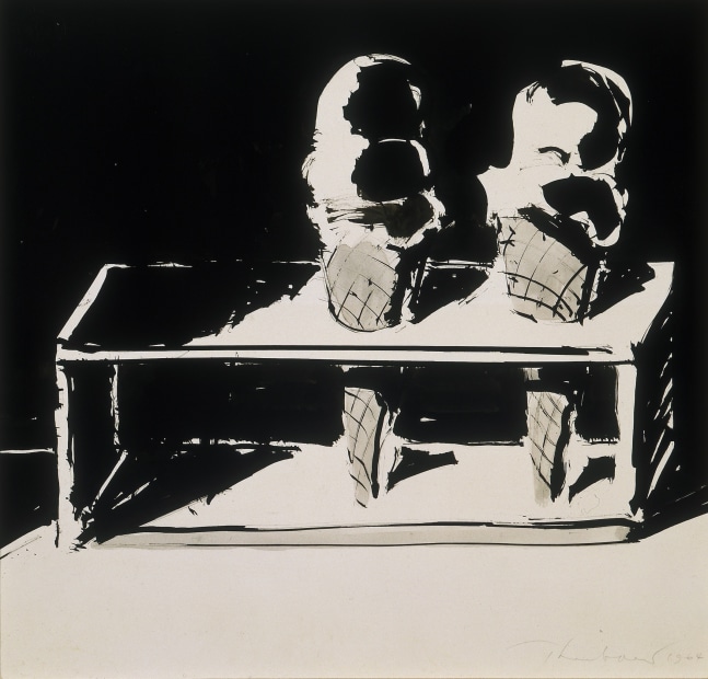 Wayne Thiebaud, Ice Cream Cones, 1964, ink and wash on paper, 11 x 11 1/2 in.