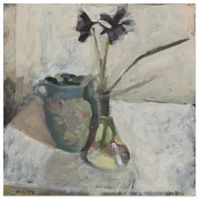 Catherine Maize Iris and Vase, 2013 oil on panel 7 x 7 in.