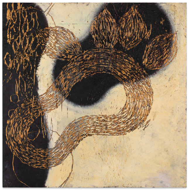 Marc Katano&amp;nbsp;

MK91-11, 1991

oilstick on incised wood

36 x 36 in.