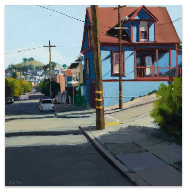 Eileen David Blue House, 2015 oil on panel 12 x 12 in.