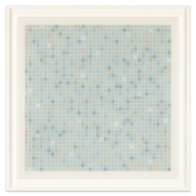 Mary Ijichi Assemblage #21, 2022 colored pencil, mylar, plastic, beads, acrylic, artist's tape, and museum board 27 1/2 x 27 1/4 in. (frame)