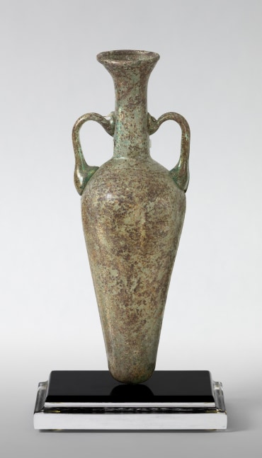 Roman Roman Green Glass Amphoriskos, ca. 1st-3rd Century AD green glass 8 3/8 x 3 3/4 x 4 1/4 in.