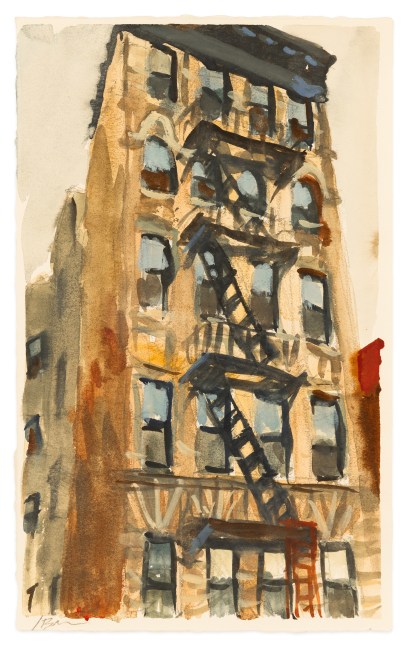 Jeff Bellerose East Village, 2015 watercolor on paper ​​​​​​​9 x 5 3/8 in. (image)