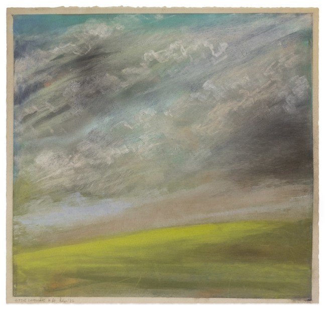 Dennis Leon's drawing Little Landscape #64, from 1986, made of pastel on paper, and measuring 17 x 18 inches