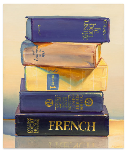 Ray Kleinlein Bleu et Jaune (Cinq Dictionnaires), 2021 oil on canvas 24 x 20 in.