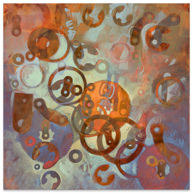 Sono Osato Midden 1, 2025 oil on clayboard 16 x 16 in.