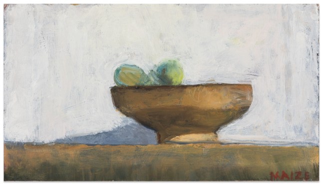Catherine Maize Big Grapes in a Small Bowl, 2025 oil on panel 4 1/2 x 8 in.