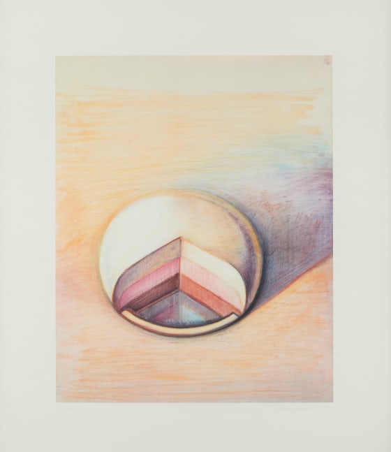 Wayne Thiebaud Neapolitan Pie, 1991 lithograph, ed. 46/50 23 11/16 × 18 7/8 in. [image] ​​​​​​​32 3/8 x 27 in. [sheet]