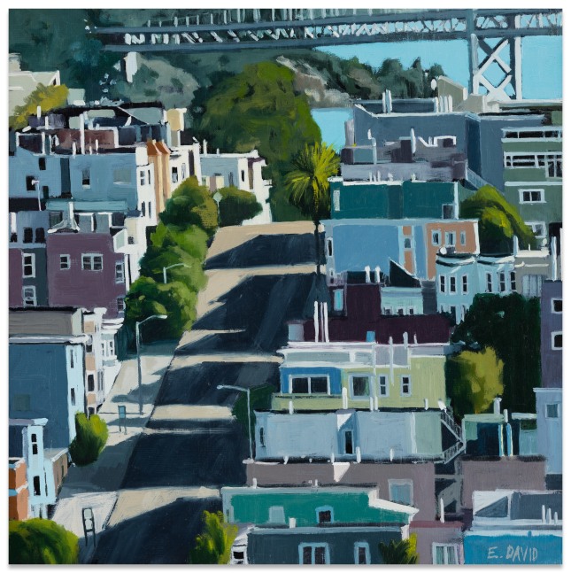 Eileen David Green Street to Bay, 2025 oil on panel 16 x 16