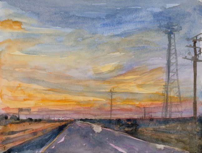 Suong Yangchareon Twilight Time, 2021 watercolor on paper 9 x 12 in.