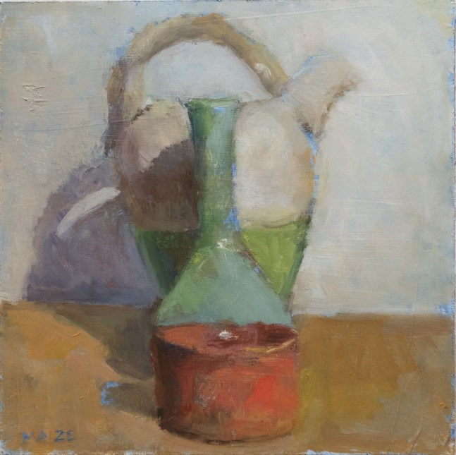 Catherine Maize Green and White Water Jug, 2023 oil on panel 6 x 6 in.