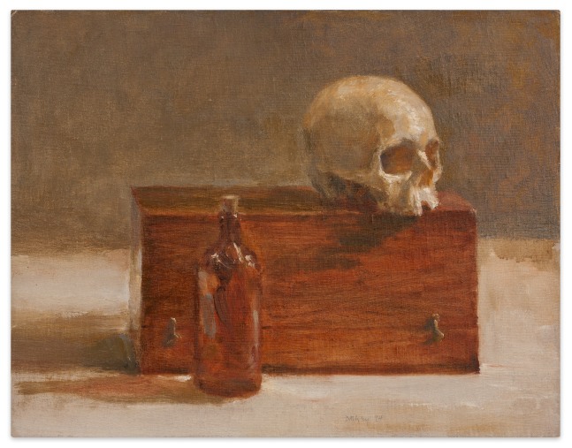 Fred Dalkey Still Life with Skull, 1994 oil on panel 11 5/8 x 14 7/8 in.