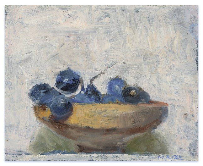 Catherine Maize Grapes in a Bowl, 2024 oil on panel 4 x 5 inches