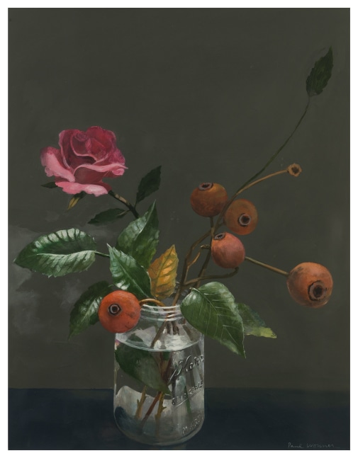 Paul Wonner Study of Roses in a Jar, 1985 acrylic on paper 17 3/4 x 13 3/4 in. (image)