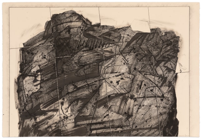 Dennis Leon Ink Suite #3, 1989 ink, pastel, and collage on paper 30 1/4 x 44 1/4 in.