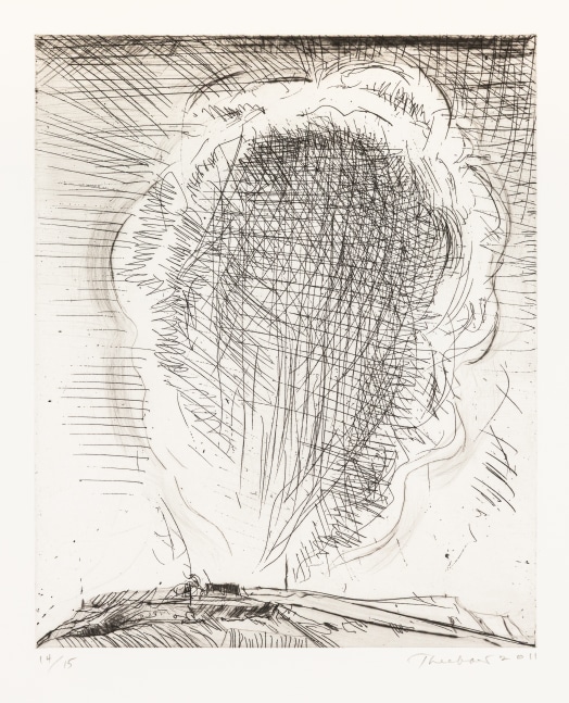 Wayne Thiebaud Land Cloud, 2011 hard ground etching with drypoint, ed. 14/15 8 x 6 1/2 in. (image); 12 3/4 x 10 1/2 in. (sheet)
