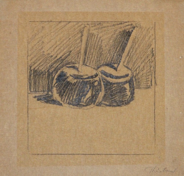 Wayne Thiebaud, Candy Apples, 1961 graphite on paper, 10 1/8 x 10 5/8 in.