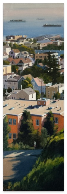 Eileen David Morning/Hill View, 2009/2012 oil on canvas 30 x 10 in.