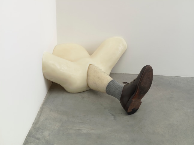 Robert Gober. Man Coming Out of Woman, 1993&amp;ndash;1994. Beeswax, human hair, sock, leather shoe.