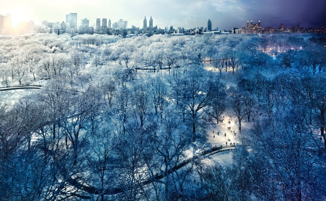 Stephen Wilkes, Central Park Snow, Day to Night, 2010