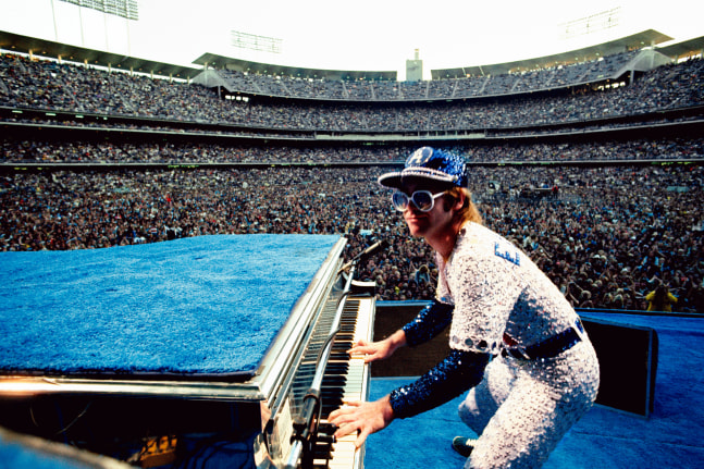 Terry O'Neill, Elton John at Dodger Stadium, 1975