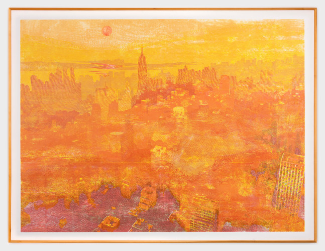 Zorawar Sidhu and Rob Swainston

New York; Smoky Day

2023-2025

Multi-color woodcut on fabric

Framed: 78 x 102 1/8 inches

198.1 x 260.4 cm

Edition of 3 + 2 AP

(ZSRS 24/005)