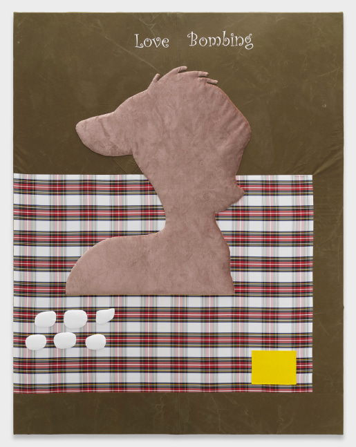 Cosima von Bonin

LOVE BOMBING

2023

Heavy cotton, silk, wool, silk velvet, fleece

75 1/2 X 59 inches

192 X 150 cm