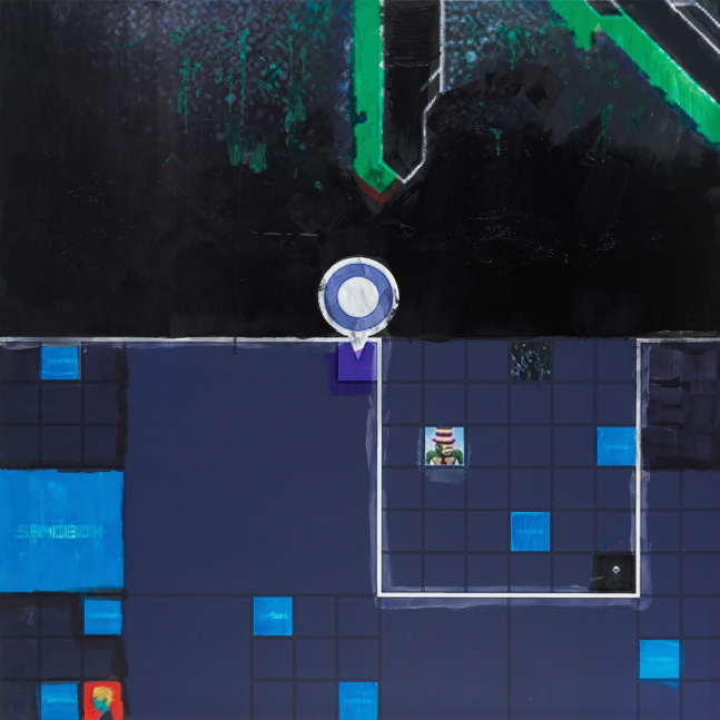 Simon Denny

Metaverse Landscape 23: The Sandbox Land (-121, -155)

2023

Oil on canvas, UV print, Ethereum paper wallet, dynamic ERC-721 NFT

78.74 x 78.74 x 1.77 inches

200 x 200 x 4.5 cm