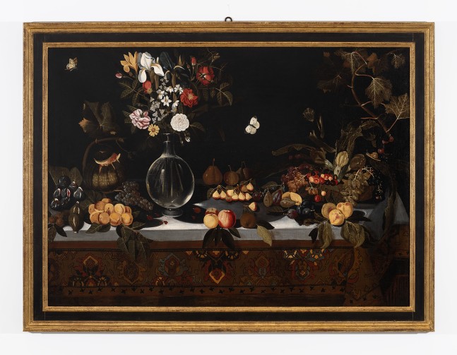 Master of Hartford (Early 17th Century, Rome)

Still life with fruit, vegetables and a vase with flowers on a table

Oil on canvas

47 1/4 x 65 3/4 inches

120 x 167 cm

(FP 23/018)