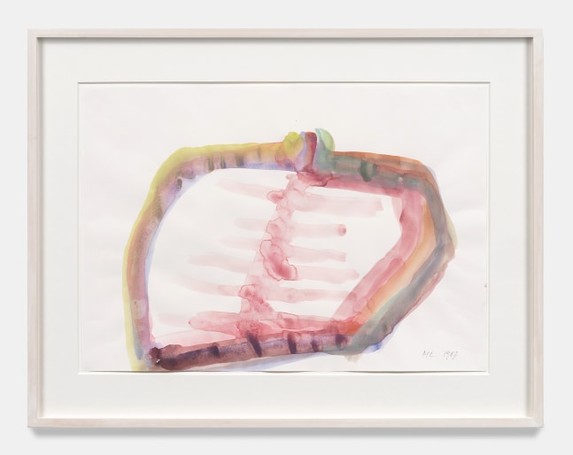 Maria Lassnig

Der Rücken

(The Back)

1987

Watercolor on paper

23.6 x 30.4 inches

60 x 77.2 cm

(ML 24/010)