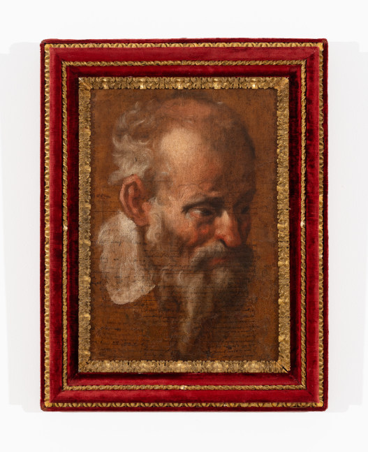 Annibale Carracci (Bologna, 1560 &amp;ndash; Rome, 1609)

Study of a Male Head

Oil on paper prepared with brown ink, laid down on canvas

16 1/4 x 11 1/4 inches

41 x 28.5 cm

(FP 23/024)