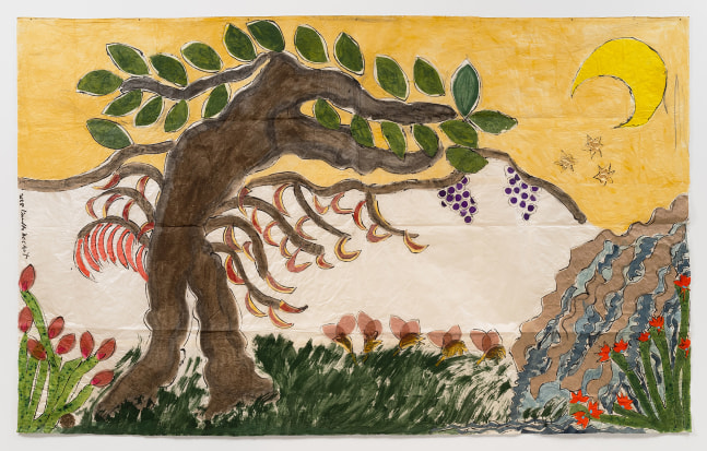 Isabella Ducrot

The Visited Land VII

2025

Pigments, meteorite pigment, and collage on Japan paper

95 3/4 x 154 3/4 in

243.2 x 393.1 cm

(ID 25/031)