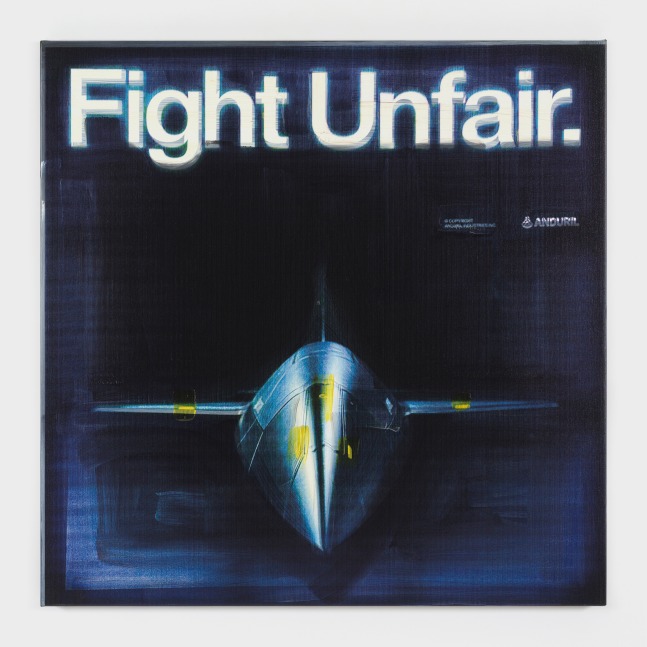 Simon Denny

Dungeon map 7: Anduril Industries &amp;lsquo;Fight Unfair&amp;rsquo; advertisement

2024

Oil and UV print on canvas

39.4 x 39.4 inches

100 x 100 cm

(SD 24/012)