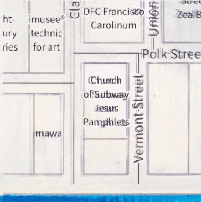 Simon Denny

Metaverse Landscape 10: Voxels 23 Clarion Alley

2023

Oil on canvas, UV print, Ethereum paper wallet, dynamic ERC-721 NFT

39.37 x 39.37 x 1.77 inches

100 x 100 x 4.5 cm