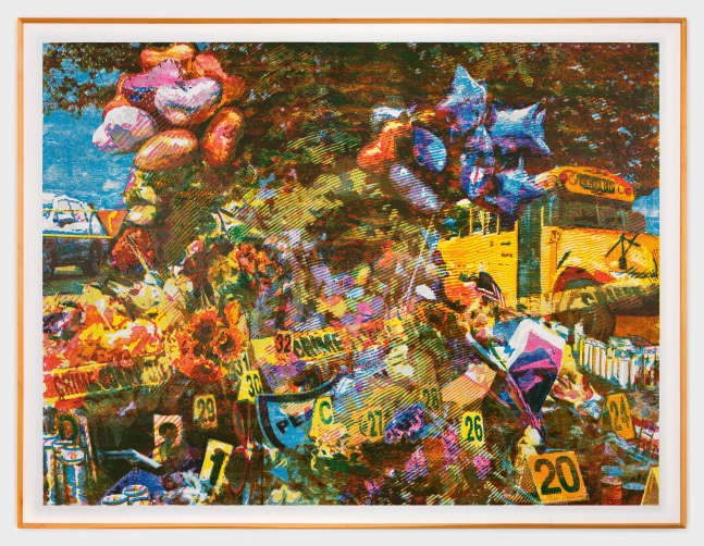 Zorawar Sidhu and Rob Swainston

The Parson&amp;rsquo;s Daughter

2023-2025

Multi-color woodcut on fabric

Framed: 78 x 102 1/8 inches

198.1 x 260.4 cm

Edition of 3 + 2 AP

(ZSRS 24/006)