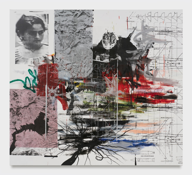 Leyla Yenirce

River

2025

Oil, acrylic spray, and silkscreen ink on canvas

70 7/8 x 78 3/4 in

180 x 200 cm

(LY 25/001)