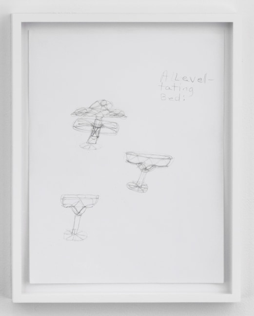 PATRICIA SATTERWHITE
A level-tating Bed
1998-2001
Graphite on paper
11 by 8 1/2 in.&amp;nbsp; 27.9 by 21.6 cm.
MI&amp;amp;N 16389

$1,500