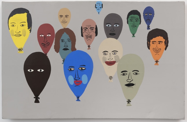 CHRIS JOHANSON
13 People
2001
Acrylic on wood
30 3/4 by 46 1/2 by 3 1/4 in.&amp;nbsp; 78.1 by 118.1 by 8.3 cm.
MI&amp;amp;N 16469
