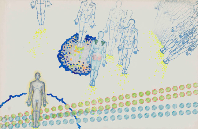 KIKI KOGELNIK

Untitled (Robots)

c. 1967

Acrylic, color pencil and ink on paper

15 by 23 in.&amp;nbsp; 38.1 by 58.4 cm.

(MI&amp;amp;N 15824)