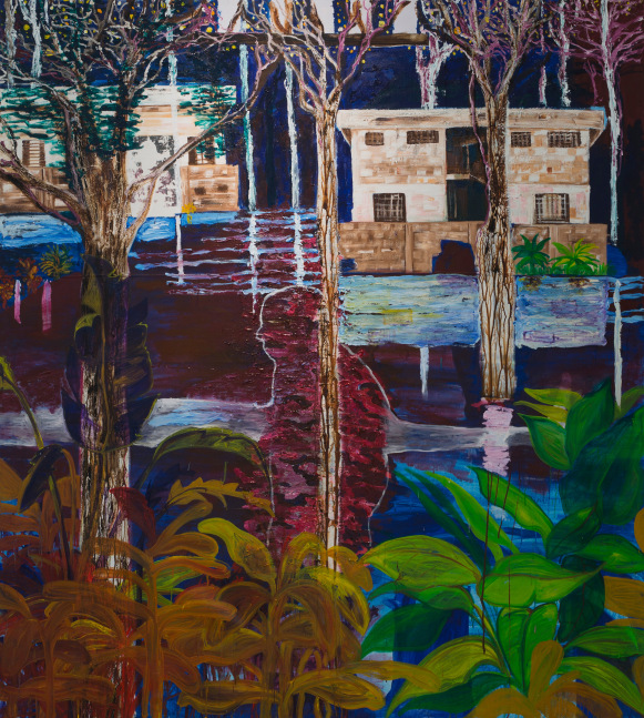 GIDEON APPAH
Rain Baths 2
2019
Oil and acrylic on canvas
100 by 90 1/8 in.&amp;nbsp; 254 by 229 cm.
MI&amp;amp;N 16493

SOLD