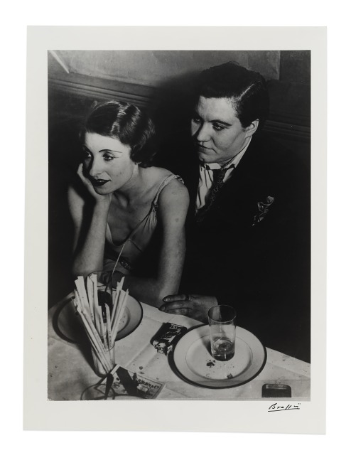 Au Monocle, un couple&amp;nbsp;(Fat Claude and her Girlfriend at Le Monocle), c. 1932
gelatin silver print on double weight paper
image: 13 3/4 x 10 3/8 in. / 34.9 x 26.4 cm

sheet: 15 7/8 x 11 7/8 in. / 40.3 x 30.2 cm&amp;nbsp;

recto:&amp;nbsp;signed, lower right&amp;nbsp;

verso:&amp;nbsp;stamped &amp;lsquo;Copyright by BRASSA&amp;Iuml; 1932 All Rights Reserved&amp;rsquo;; &amp;lsquo;Tirage de l&amp;rsquo;Auteur&amp;rsquo;, inscribed &amp;lsquo;Le couple d&amp;rsquo; homosexuelles 1933&amp;rsquo;; &amp;lsquo;Pl. 437A&amp;rsquo;; &amp;lsquo;PN1228&amp;rsquo;&amp;nbsp;