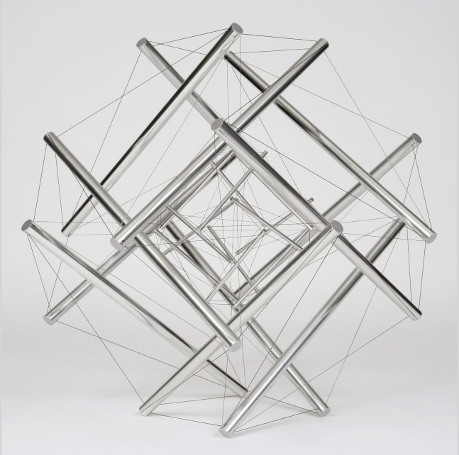 Double Shell Form II, 1979

aluminum and stainless-steel cable, edition of 4

22 1/2 x 22 1/2 x 22 1/2 in. / 57.1 x 57.1 x 57.1 cm