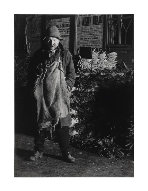 Le doyen de porters, Les Halles, Paris&amp;nbsp;(The Dean of the Porters, Les Halles Market, Paris), 1935&amp;nbsp;
ferrotype gelatin silver print on single weight paper&amp;nbsp;
image: 11 3/8 x 8 3/8 in. / 28.9 x 21.3 cm

sheet: 11 3/8 x 8 3/8 in. / 28.9 x 21.3 cm&amp;nbsp;

verso:&amp;nbsp;signed, stamped &amp;lsquo;BRASSA&amp;iuml; 81, Rue du Faub.-St-Jacques PARIS-XIVe &amp;ndash; PORt-Royal 23-41&amp;rsquo;; &amp;lsquo;Tirage de l&amp;rsquo;Auteur&amp;rsquo;; &amp;lsquo;copyright by BRASSA&amp;Iuml; 81, Faubourg St-Jacques PARIS-XIVe T&amp;eacute;l. 707-23-41&amp;rsquo;, inscribed &amp;lsquo;N 373&amp;rsquo;; &amp;lsquo;PN1636&amp;rsquo;&amp;nbsp;