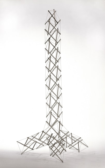 Trigonal Tower, 1962-1981

aluminum and stainless-steel cable, edition of 4

65 x 31 1/2 x 28 in. / 165.1 x 80 x 71.1 cm