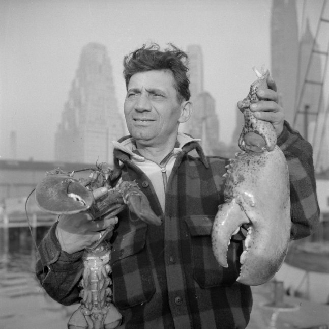 Gordon Parks,&amp;nbsp;Stevedore Holding a Giant Lobster Claw, New York, New York, 1943