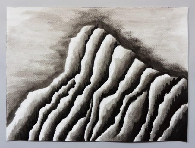 Ink drawing of an embroidery study