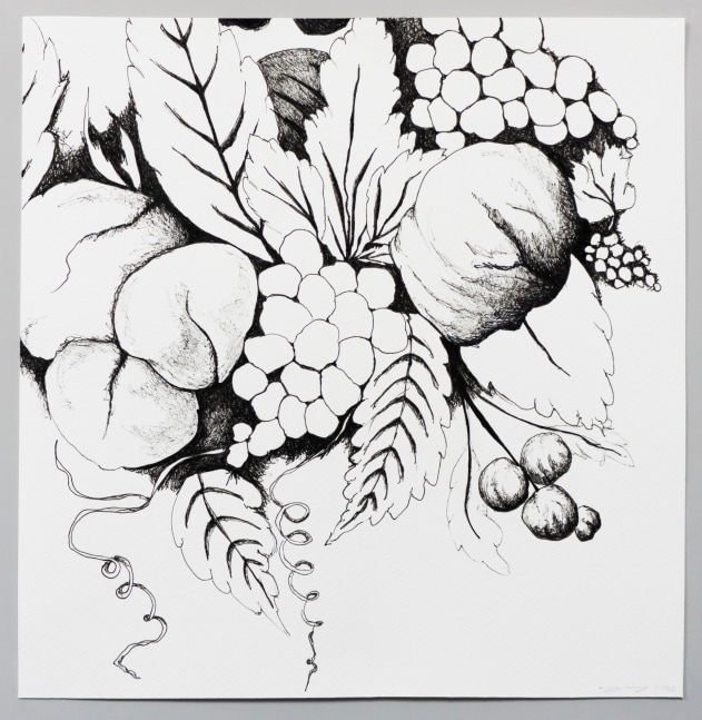 pen on paper floral drawing