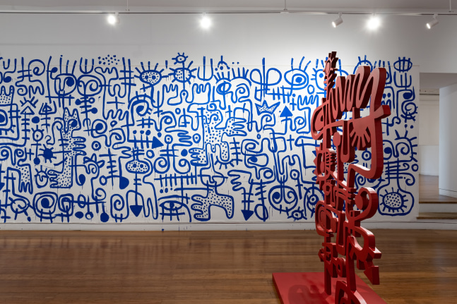 Installation view: Victor Ekpuk, site-specific mural,&amp;nbsp;The Prophet&amp;nbsp;(2019)