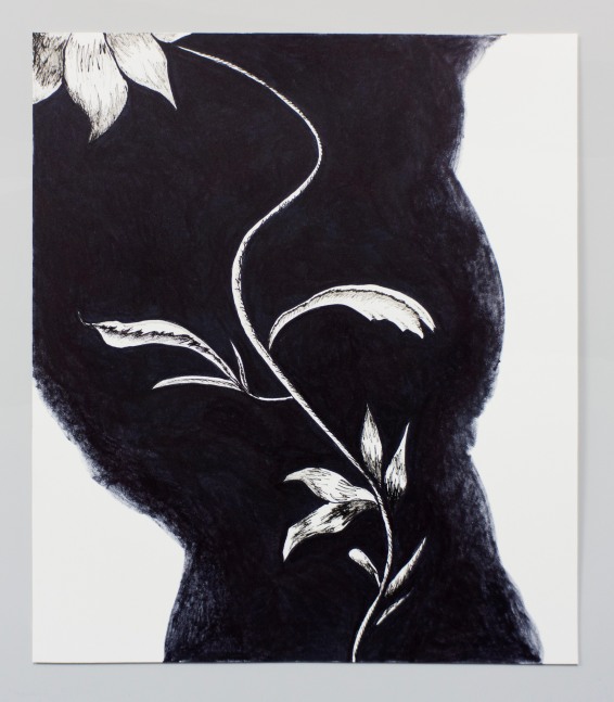 Pen and marker drawing from an embroidery study