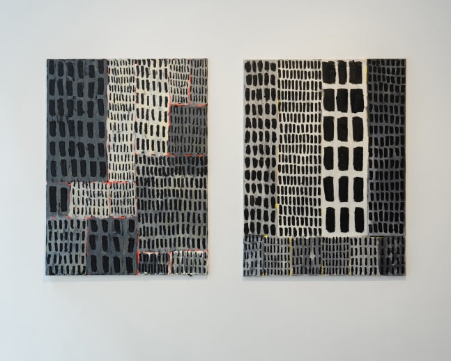 Mohamed Ahmed Ibrahim

Mixed Lines&amp;nbsp;2, 1&amp;nbsp;(2017)

Oil on canvas

48 x 36 in.

$12,000 each